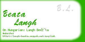 beata langh business card